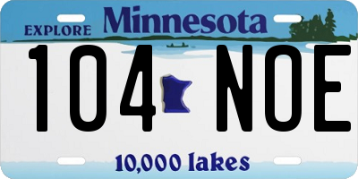 MN license plate 104NOE