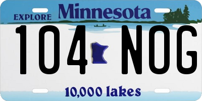 MN license plate 104NOG