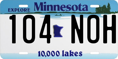 MN license plate 104NOH