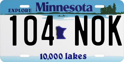 MN license plate 104NOK