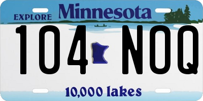 MN license plate 104NOQ