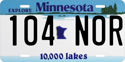 MN license plate 104NOR