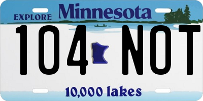 MN license plate 104NOT