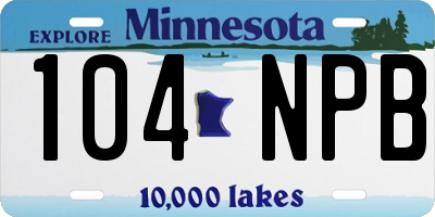 MN license plate 104NPB