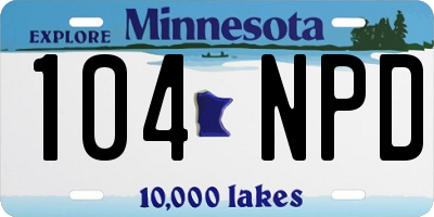 MN license plate 104NPD
