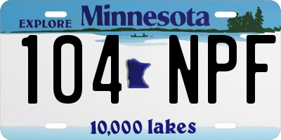 MN license plate 104NPF