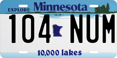 MN license plate 104NUM