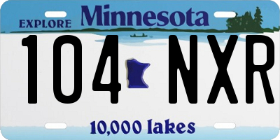 MN license plate 104NXR