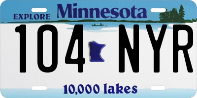 MN license plate 104NYR