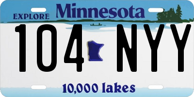 MN license plate 104NYY