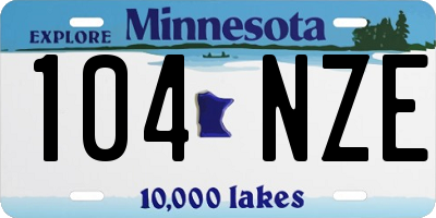 MN license plate 104NZE