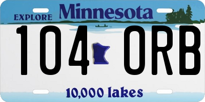 MN license plate 104ORB