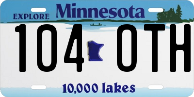 MN license plate 104OTH