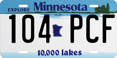 MN license plate 104PCF