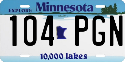 MN license plate 104PGN
