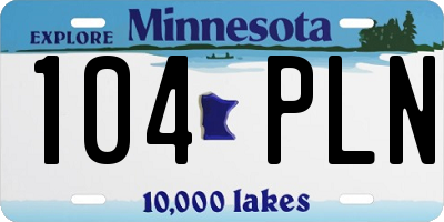 MN license plate 104PLN