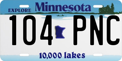 MN license plate 104PNC