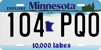 MN license plate 104PQO