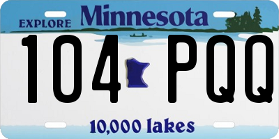 MN license plate 104PQQ