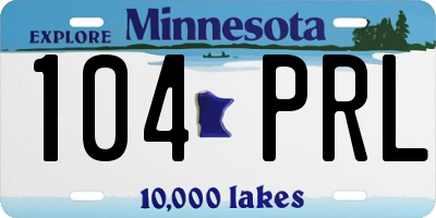 MN license plate 104PRL