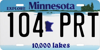 MN license plate 104PRT