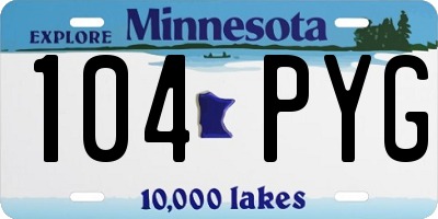 MN license plate 104PYG