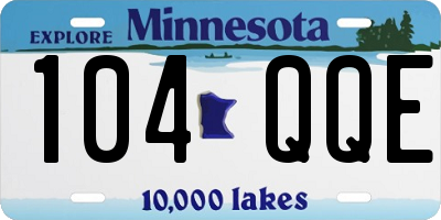 MN license plate 104QQE