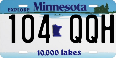 MN license plate 104QQH