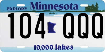MN license plate 104QQQ