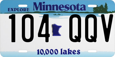 MN license plate 104QQV
