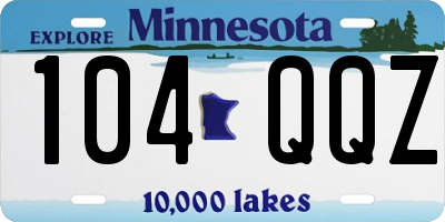 MN license plate 104QQZ