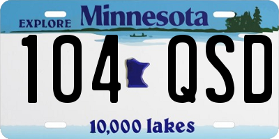 MN license plate 104QSD