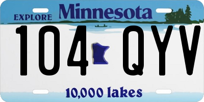 MN license plate 104QYV