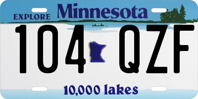 MN license plate 104QZF