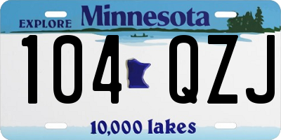 MN license plate 104QZJ
