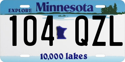 MN license plate 104QZL