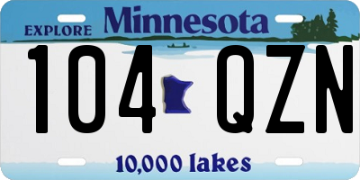 MN license plate 104QZN