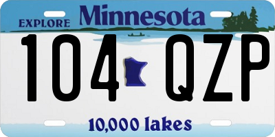 MN license plate 104QZP
