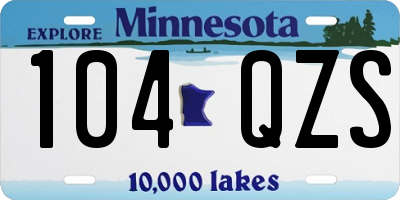 MN license plate 104QZS