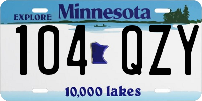 MN license plate 104QZY