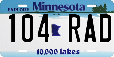 MN license plate 104RAD