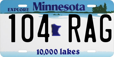 MN license plate 104RAG