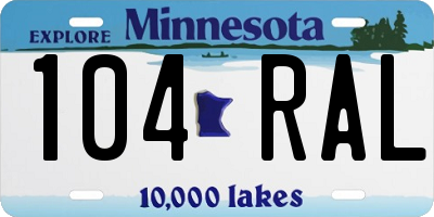 MN license plate 104RAL