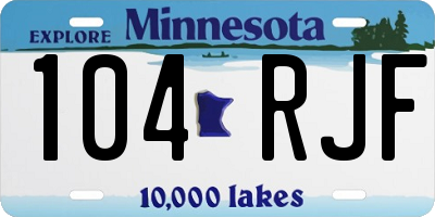 MN license plate 104RJF