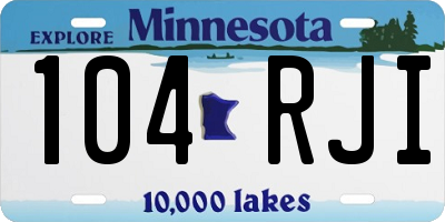 MN license plate 104RJI