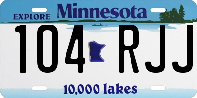 MN license plate 104RJJ