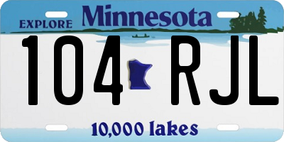 MN license plate 104RJL