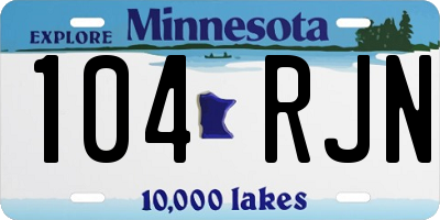 MN license plate 104RJN