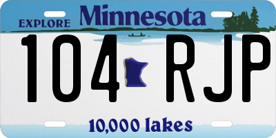 MN license plate 104RJP