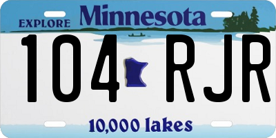 MN license plate 104RJR